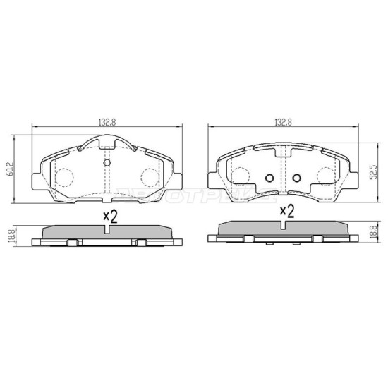 Колодки тормозные перед CITROEN C-ELYSEE 12-/C4 CACTUS 14-/PEUGEOT 301 13-/308 13-/308 SW 14- SAT