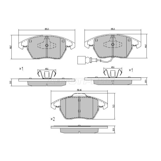 Колодки тормозные перед VAG PASSAT 09-/POLO14- SAT