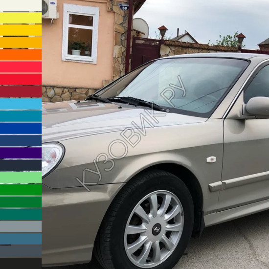Крыло переднее левое в цвет кузова Hyundai Sonata EF Тагаз (2001-2012) с отверстием под повторитель