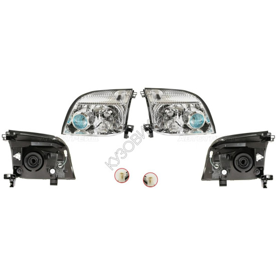 Фары Ниссан Х Трейл Nissan X-Trail T30 (2001-2006) комплект 2 штуки левая и правая TYC высокое качество