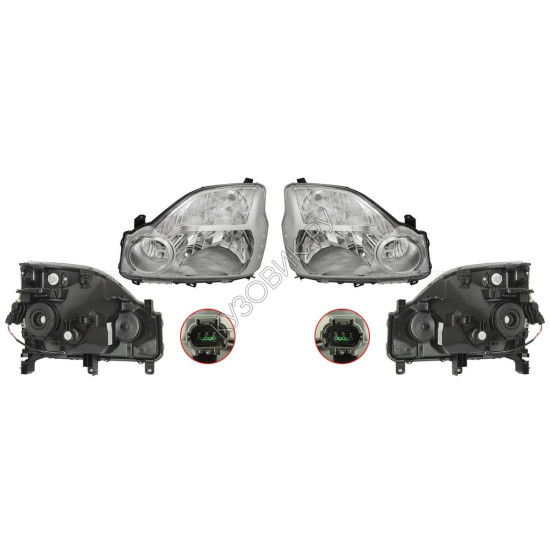 Фары Ниссан Х Трейл Nissan X-Trail T31 (2007-2013) комплект 2 штуки левая и правая TYC высокое качество