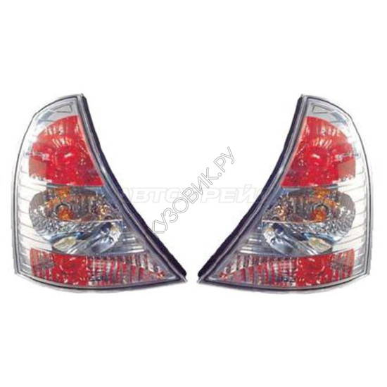Фонарь задний RENAULT CLIO/SYMBOL 98-01 5D хром  тюнинг комплект R+L DEPO
